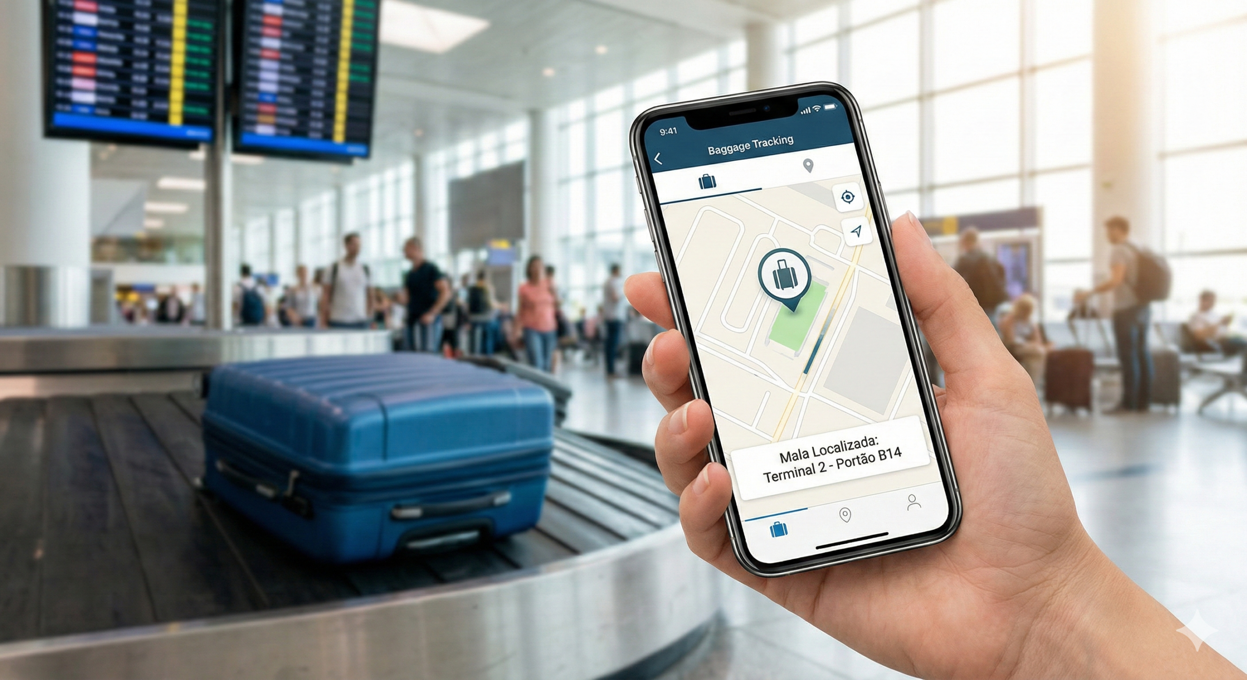 Aplicativo de rastreio da mala em tempo real