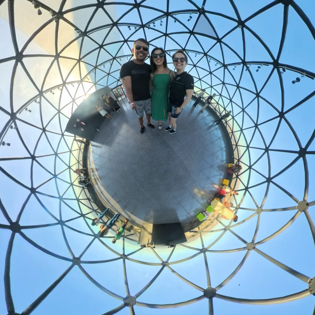 Foto com a insta 360 na cúpula da torre digital.
